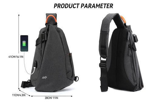Anti-Theft Crossbody Sling Bag for Men Women,Small Backpack One Shoulder Bag, Chest Bag Sling Backpack for Hiking Biking Travel - Tasawoq