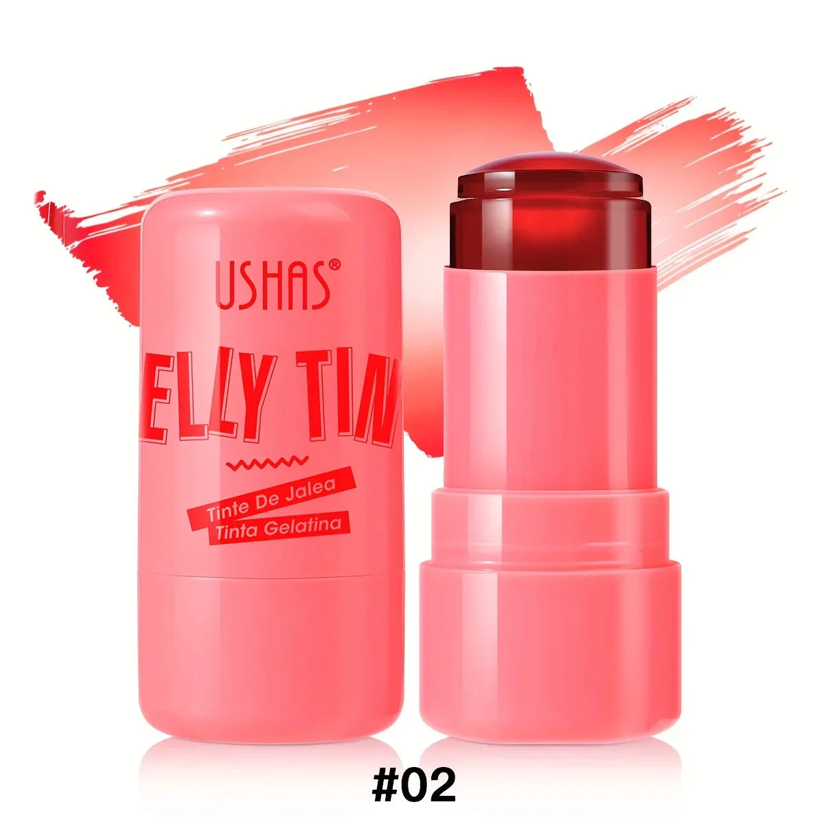 4 Colors Jelly Blush Stick Lip Balm Eyeshadow 3-in-1 Multi-Use Matte Blush Moisturize Brighten Lip Gloss - Tasawoq