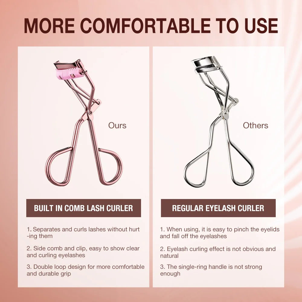Professional Rose Gold Eyelash Curler Eyelash Cosmetics Makeup Tools Ladies Accessories Quick Styling Compact Portable - Tasawoq