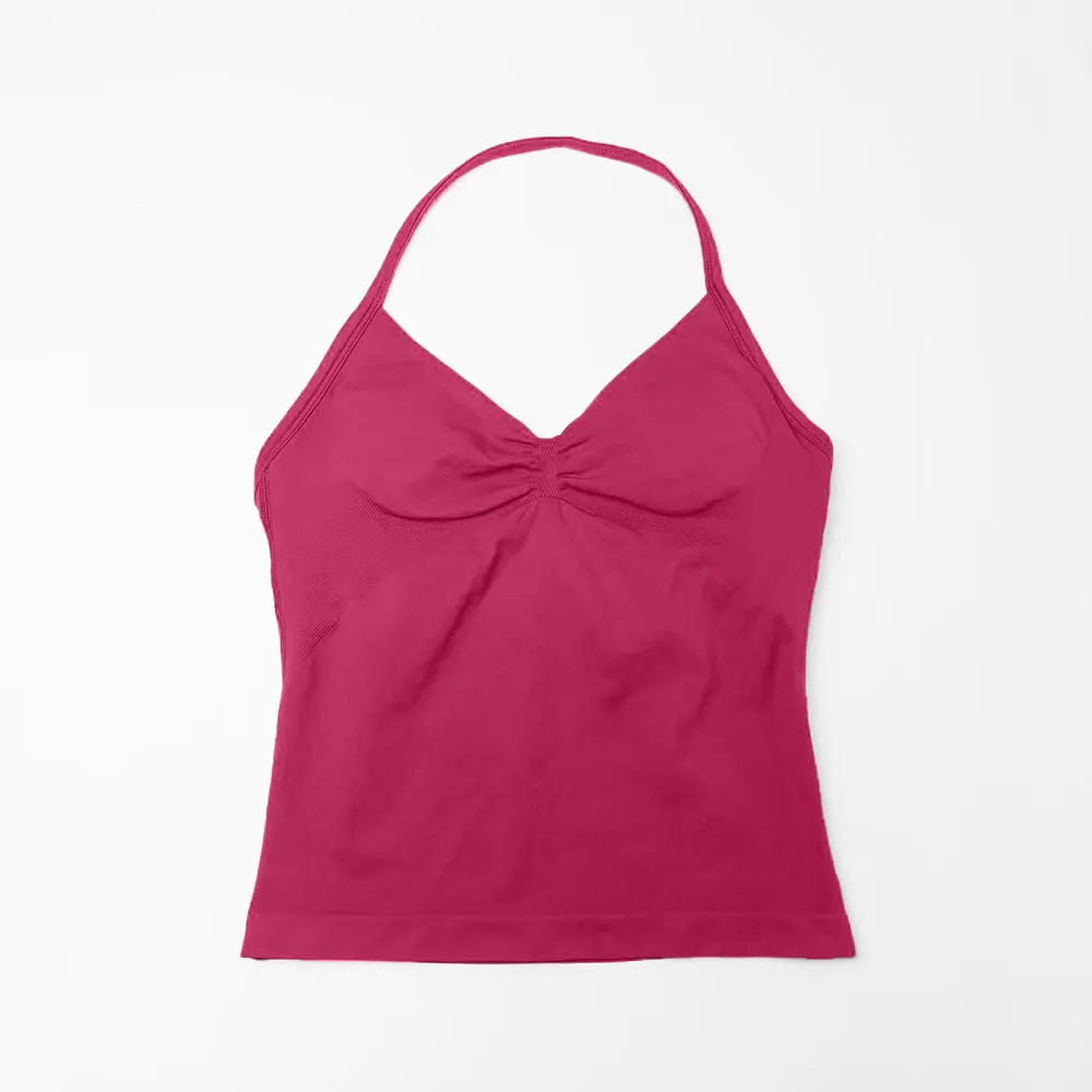 NCLAGEN Impact Longline Strappy Top Sports Yoga Vest Underwear Women's Fitness Top Gym Beautiful Back Bra Running Workout Halter - Tasawoq
