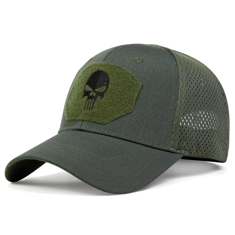 2025 NEW Skull Embroidered Top with Patch Breathable Baseball Caps Spring and Autumn Outdoor Adjustable Casual Hat Sunscreen Hat - Tasawoq