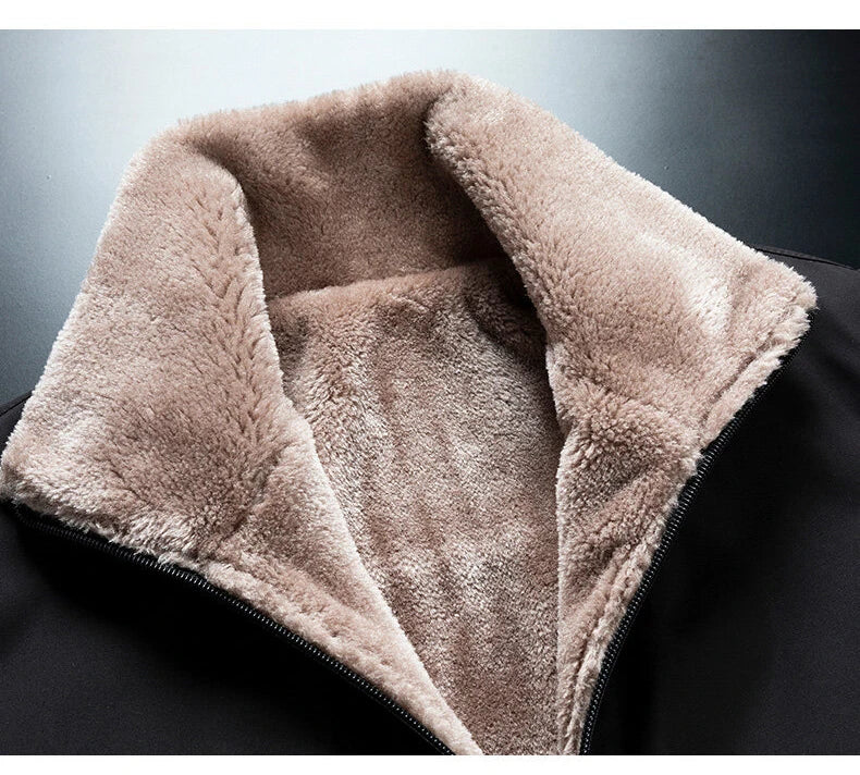 Men 2024 Winter Windproof Warm Thick Fleece Jacket Men Fashion Casual Coat Men Autumn Brand Outwear Outdoor Classic Jacket Men - Tasawoq