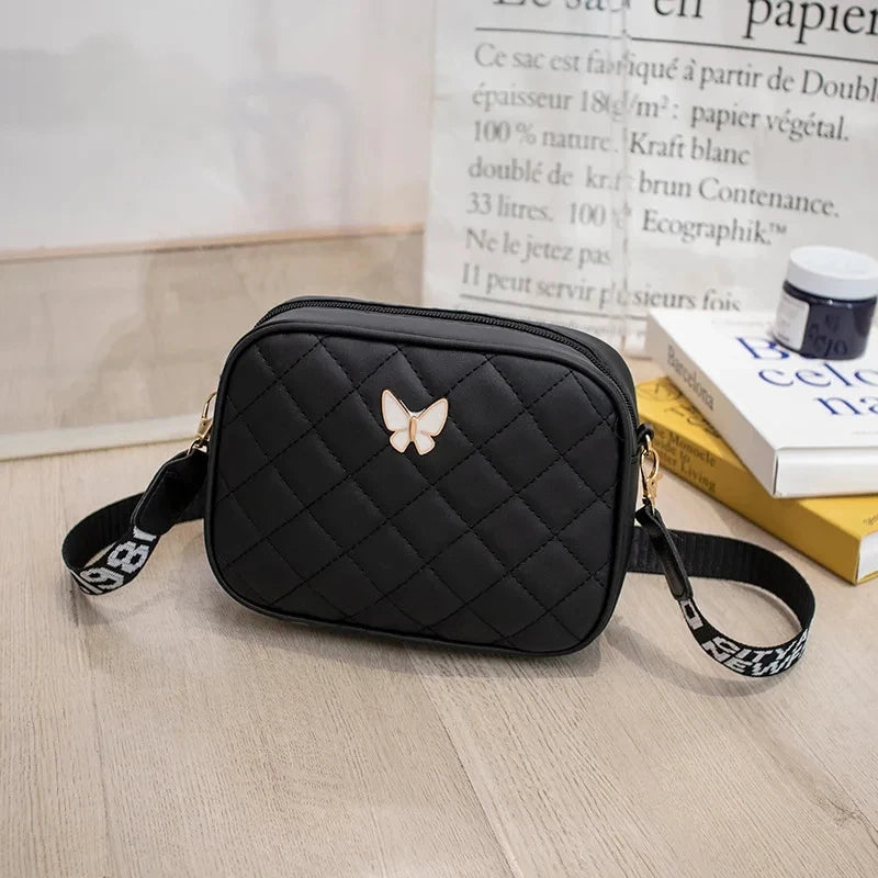 Fashion Hit Color Shoulder Bags for Women Female PU Leather Crossbody Messenger Bags Small Handbag Wide Strap Purse - Tasawoq