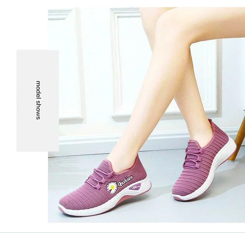 Adult sneakers, women's light running shoes, net shoes, comfortable soft soled sneakers, women's breathable casual single shoes - Tasawoq