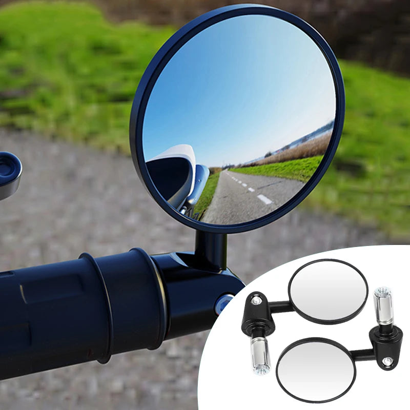 Motorcycle Handlebar Rearview Mirror Handlebar Extended Rear View Mirror Small Mirror Blind Spot Wide View Safety Turning Mirror