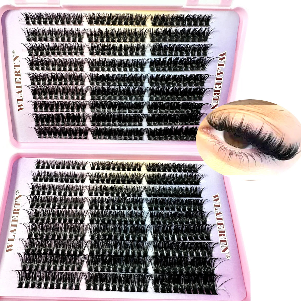 Faux Mink Eyelashes 540Cluster C Curled 9-16mm Mixed Natural Eyelash Extension 3D Russian Strip Personal Eyelash Makeup Tool - Tasawoq