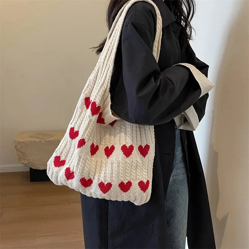Summer Casual Woven Designer Knitted Handbags Female Shopper Totes Large Capacity Women's Shoulder Bag - Tasawoq