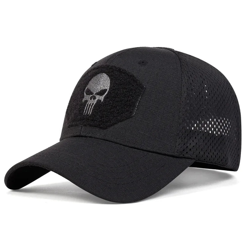2025 NEW Skull Embroidered Top with Patch Breathable Baseball Caps Spring and Autumn Outdoor Adjustable Casual Hat Sunscreen Hat - Tasawoq