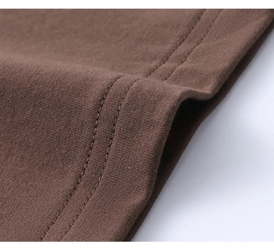 100% pure cotton summer high-end brand men's short sleeve round neck fashionable style half sleeved top breathable T-shirt - Tasawoq