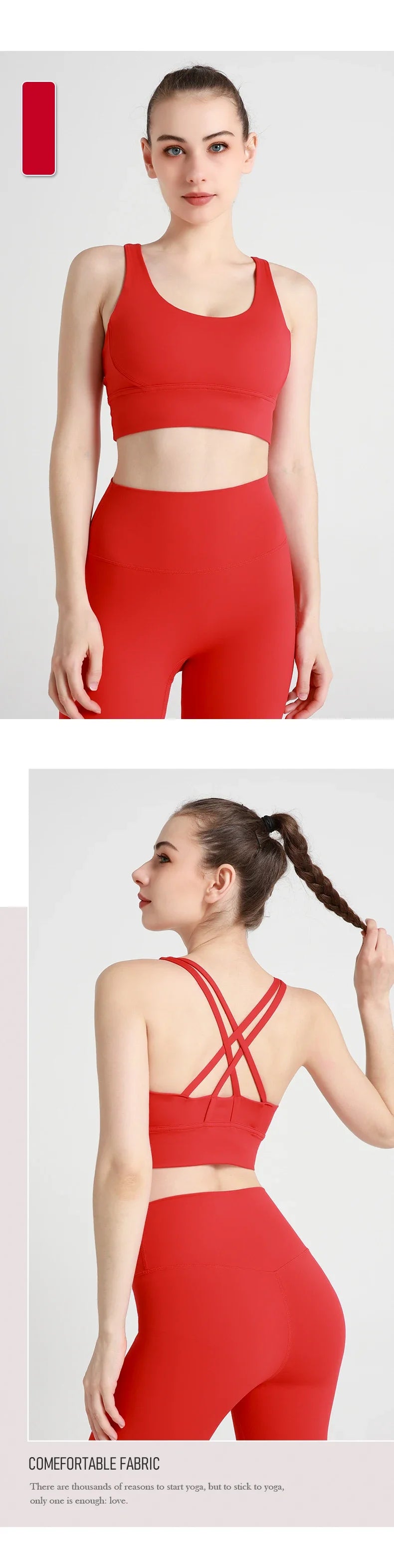 New Summer Sexy Sports Bras Women Fitness Vest Sports Top Cross Back Yoga Bra Running Fitness Breathable Shockproof Yoga Bra - Tasawoq