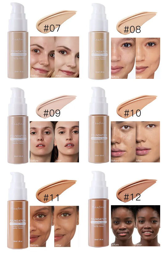 12-color liquid foundation, unparalleled wrinkle relieving and full coverage of high-definition liquid foundation, has a nourish - Tasawoq