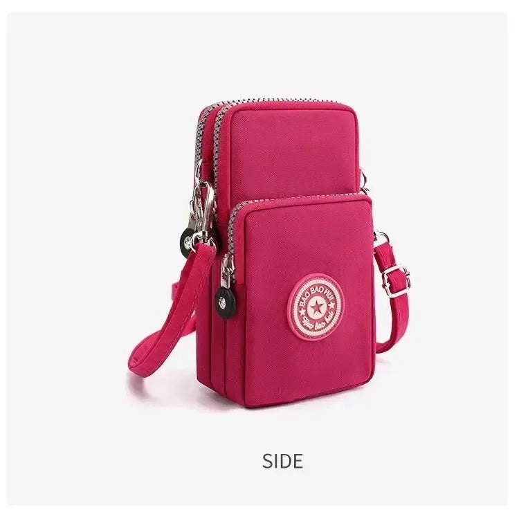 Portable Shoulder Bags Nylon Waterproof Women Mobile Phone Bags Mini Female Messenger Purse Lady Wallet Female CrossBody Bag - Tasawoq