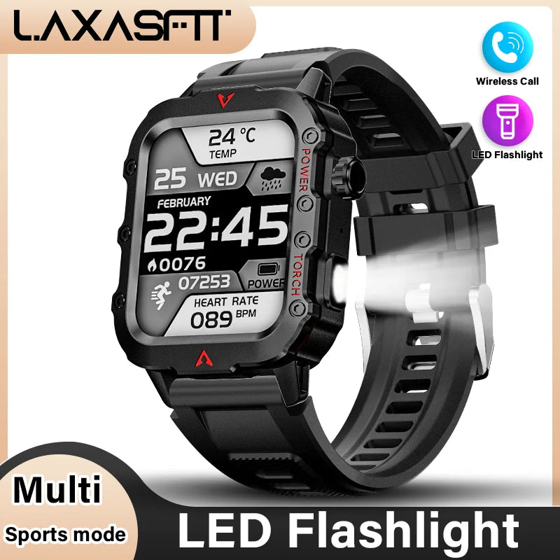 LAXASFIT 2024 New LED Men's Smartwatch Bluetooth Talking Smartwatch Multi Sport Mode Health Monitoring Smart Watch - Tasawoq