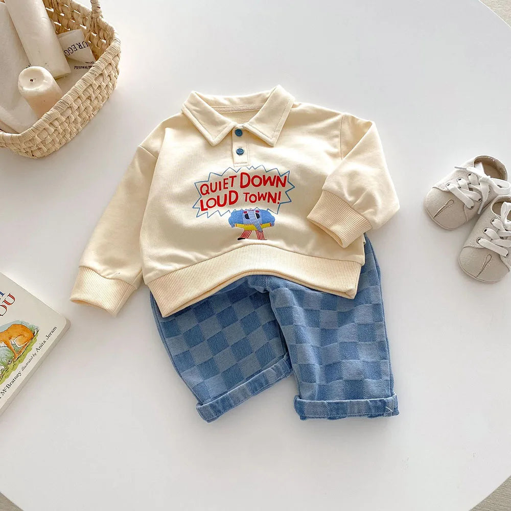 MILANCEL 1-5Y Children Jeans Boys Denim Pants Mid Waist Girls Trousers Fashion Kids Plaid Pants - Tasawoq