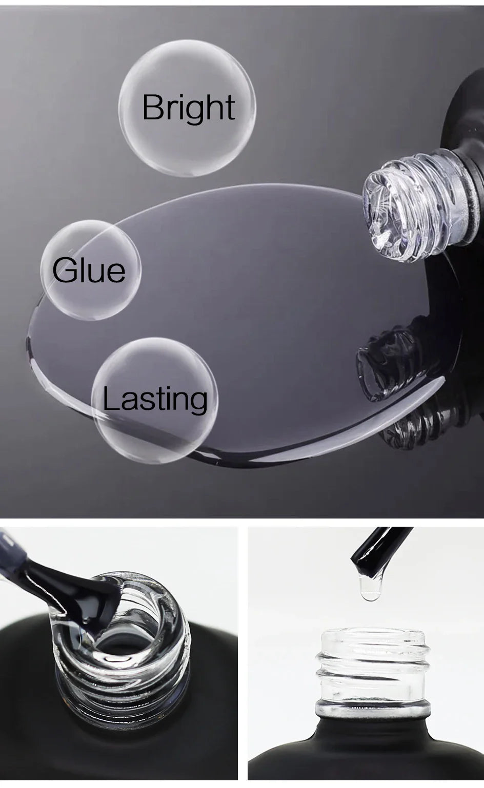 NAILCO 15ml Top Coat And Base Coat Art Design Gel Nail Polish UV Top Base Coat UV LED Soak Off Gel For Nail Decoration Varnish - Tasawoq