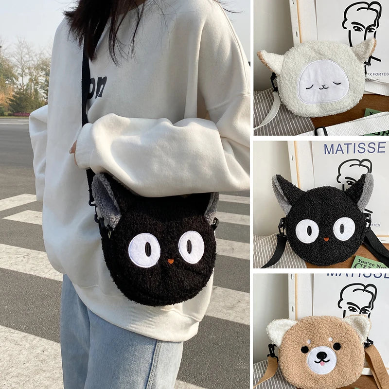 Japanese Style Kawaii Bag Women Cartoon Plush Shoulder Bag for Women New Crossbody Bag Small Phone Purse Bolsa Feminina - Tasawoq