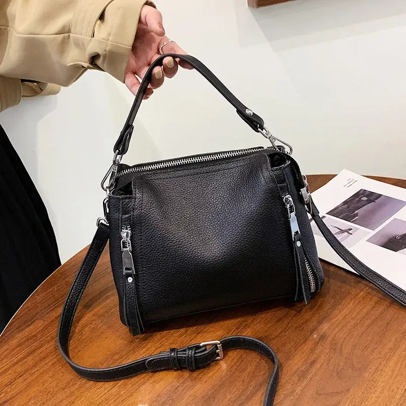 100% Genuine Leather Women Handbags Cowhide Women Shoulder bag Fashion Luxury Ladies Messenger Bags High Quality Female Tote bag - Tasawoq