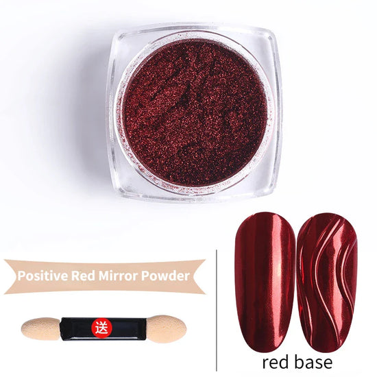 Nail Art Mirror Glitter Powder Rose Gold Silver Metallic Effect Nail Glitters For Nails UV Gel Polish Nails Chrome Pigment Decor - Tasawoq