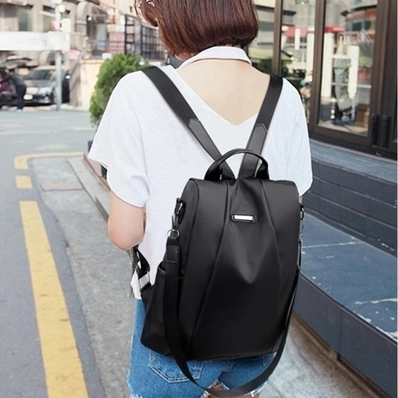 New Women's Multifunction Backpack Casual Solid Color School Bag For Girls Fashion Detachable Strap Travel Shoulder Bag - Tasawoq