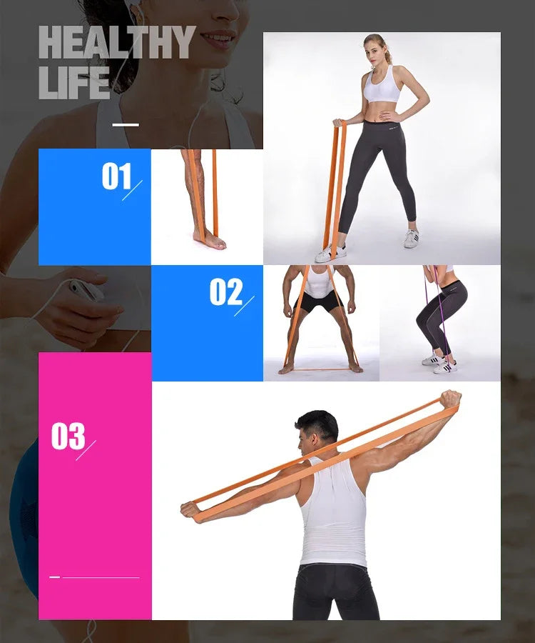 Resistance Bands Exercise Elastic Workout Ruber Loop Strength Rubber Band Gym Fitness Equipment Training Expander Unisex - Tasawoq