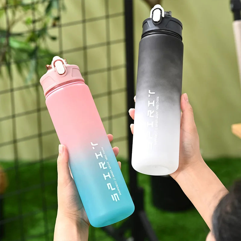 1PCS 800ML Large Capacity Sports Water Bottle Leak Proof Colorful Plastic Cup Drinking Outdoor Travel Portable Gym Fitness Jugs - Tasawoq