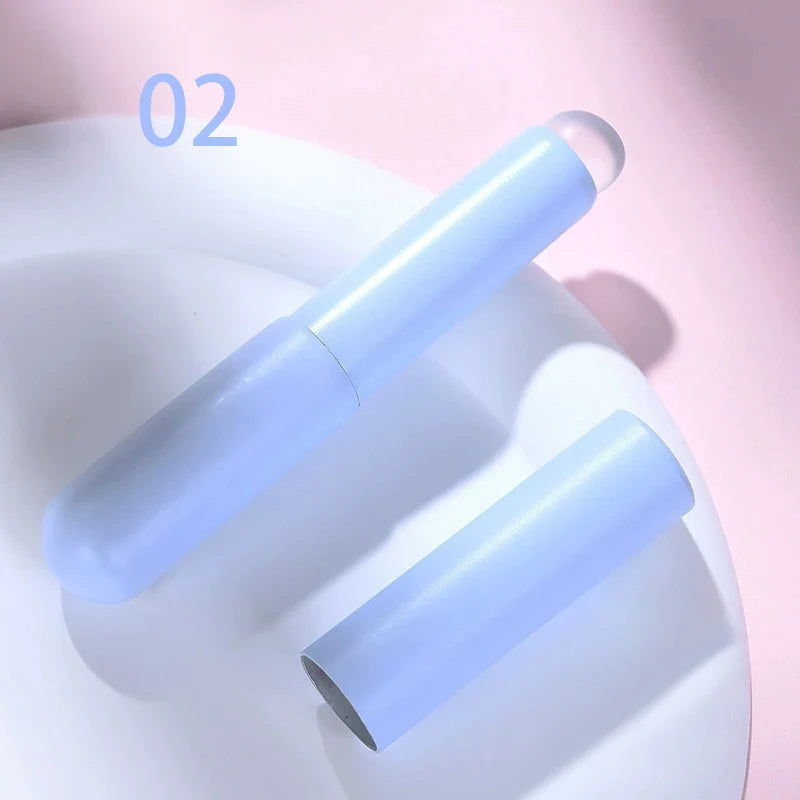 Nail Art Silicone Applicator Sticks Chrome Pigment Dust Applying Manicure Tool Easy-Daub Pigment Silicone Nail Brushes - Tasawoq