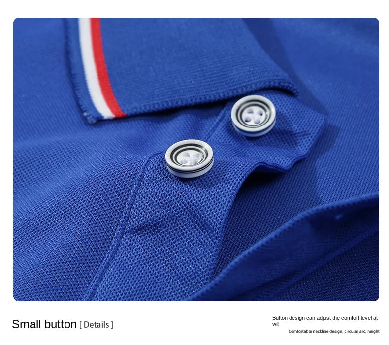 2024 Solid Color Polo Shirt Men's Business Polo Collar Half sleeved Top 2024 Summer Casual Short sleeved T-shirt for Men an - Tasawoq