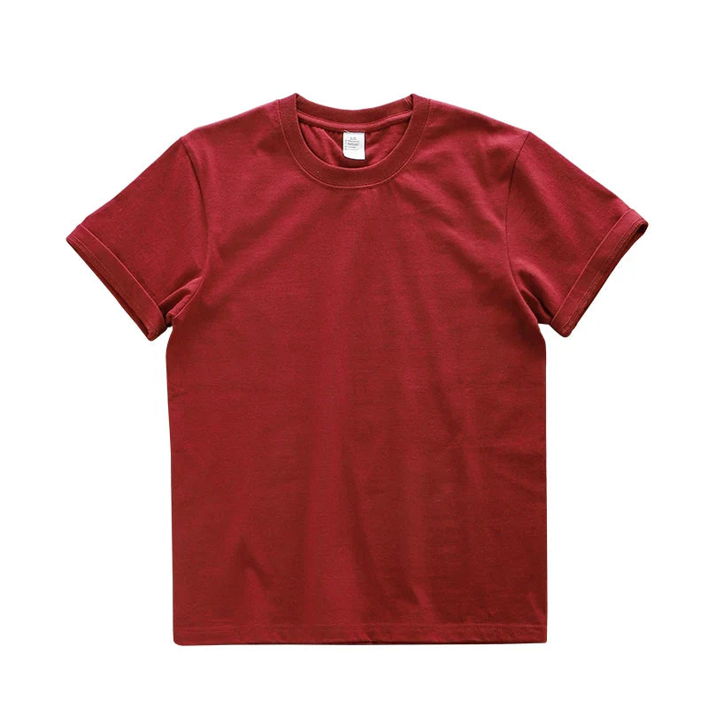 Dukeen 280gsm Oversized Heavy T-Shirt for Men Summer Short Sleeve Tee Cotton Solid Color Top Casual T Shirts One Piece - Tasawoq