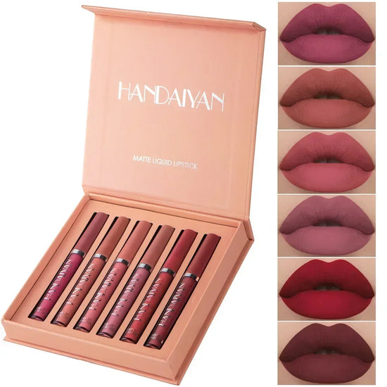 10/6 PCS Lipstick Set Matte Nude Liquid Lip Stain Makeup for women Non stick Cup Lip Gloss Waterproof Long lasting Cosmetics - Tasawoq