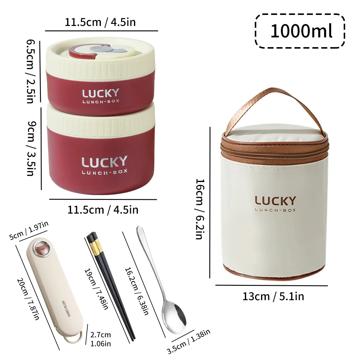 WORTHBUY Portable Sealed Thermal Lunch Box For Kids Stackable Microwave 304 Stainless Steel Bento Box Insulated Food Container