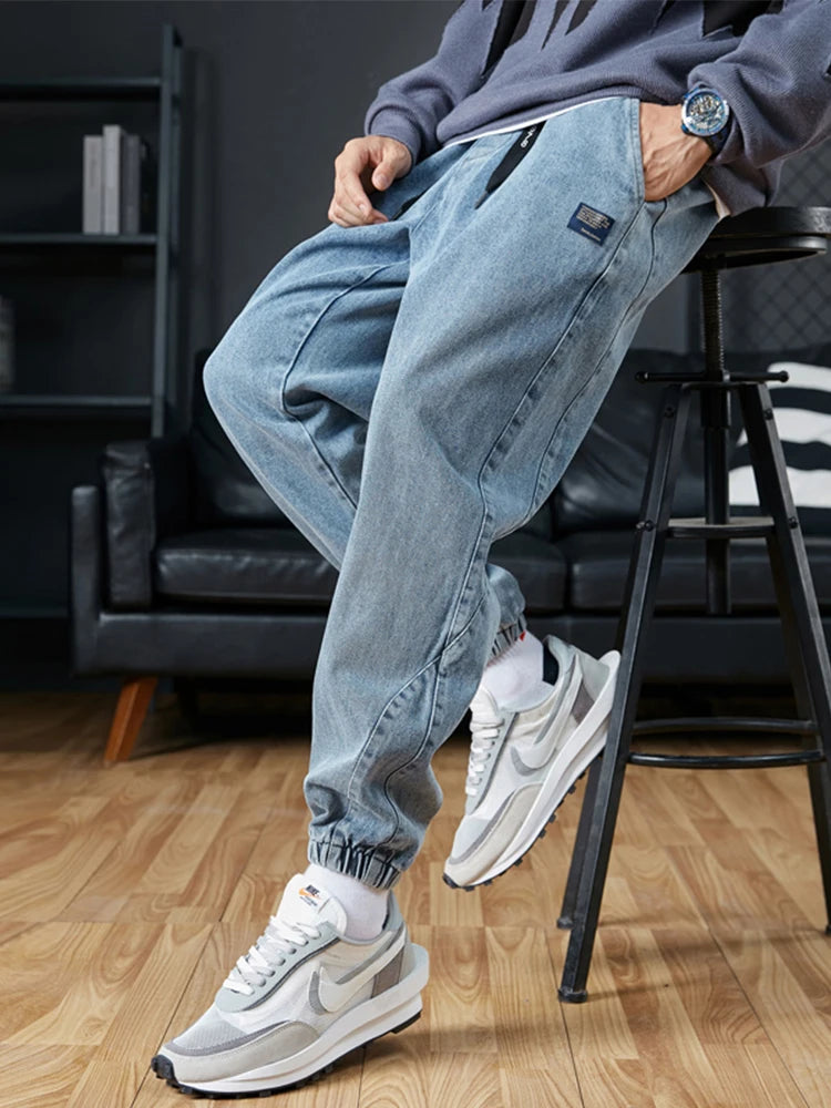 Big Size Men's Jogger Jeans 6XL 7XL 8XL Streetwear Black Blue Casual Denim Cargo Pants Stretch Cotton Taper Jeans Baggy Trousers - Tasawoq