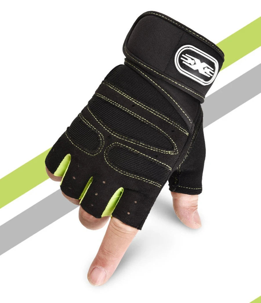 Workout Gloves for Men Women Half Finger Glove with Wrist Wrap for Sport Weight Lifting Training Bicycle Motorcyclist Gym Glove - Tasawoq