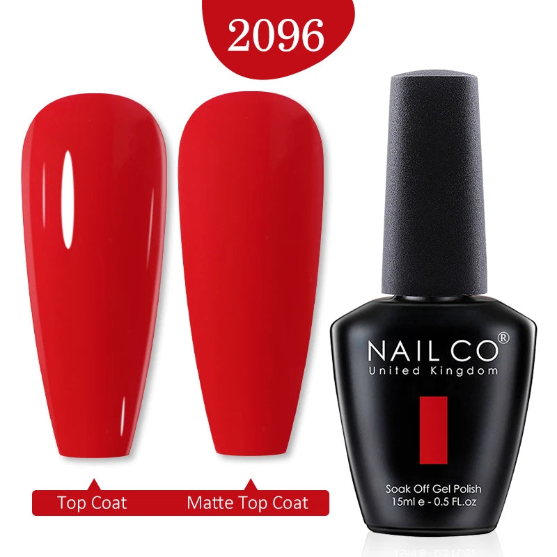 NAILCO Red Colors Series 15ML Nail Gel Polish Nail Supplies Semi Permanent For Nail Art Manicure Soak Off LED UV Hybrid Varnish - Tasawoq