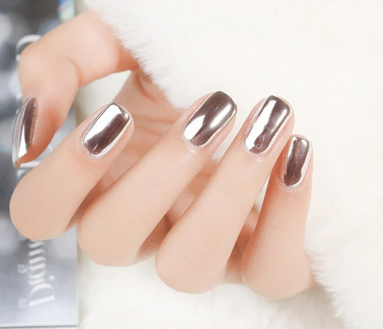 Nail Art Mirror Glitter Powder Rose Gold Silver Metallic Effect Nail Glitters For Nails UV Gel Polish Nails Chrome Pigment Decor - Tasawoq
