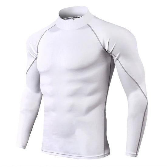 Men Sport T-shirt Quick Dry Bodybuilding Running Shirt Long Sleeve Compression Top Gym T Shirt Men Fitness Tight Rashgard - Tasawoq
