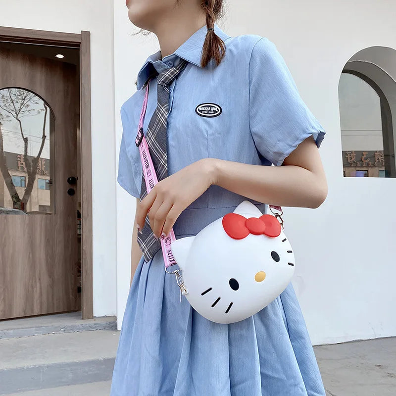 11cm/19cm Hello Kitty Crossbody Bags For Women Kawaii Messenger Bag Travel 3d Shoulder Small Purse Phone Bag Girlfriend Gift - Tasawoq