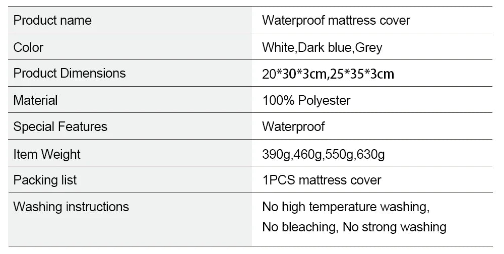 Safe Waterproof Mattress Protector, Soft Comfortable Breathable Solid Color Bedding Mattress Cover Fitted, Machine Washable - Tasawoq