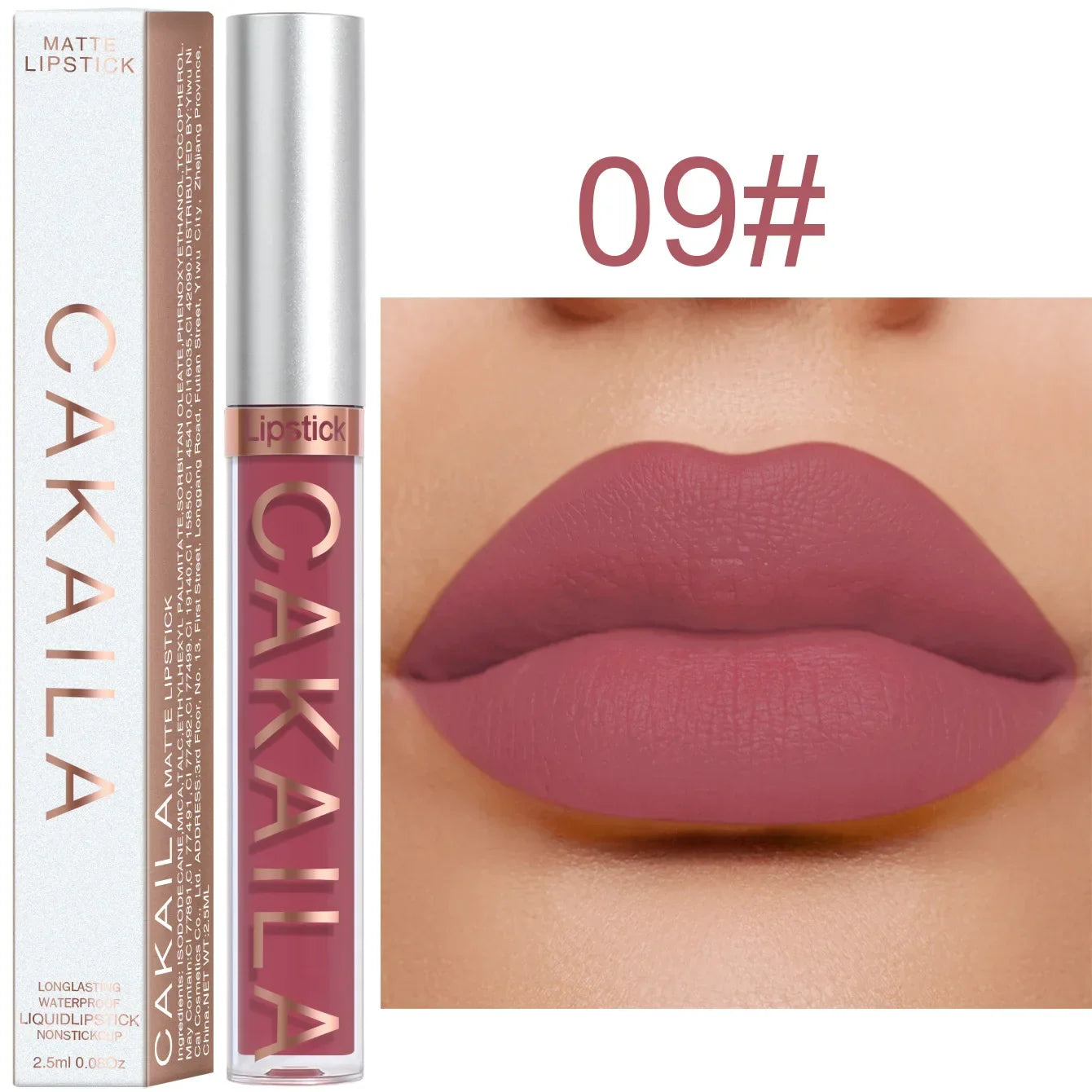 1PC Velvet Matte Lipstick Lip Gloss Light Red Liquid Lip Tint Cream Pigment Long Lasting Silky Texture Lips Women's Cosmetics - Tasawoq