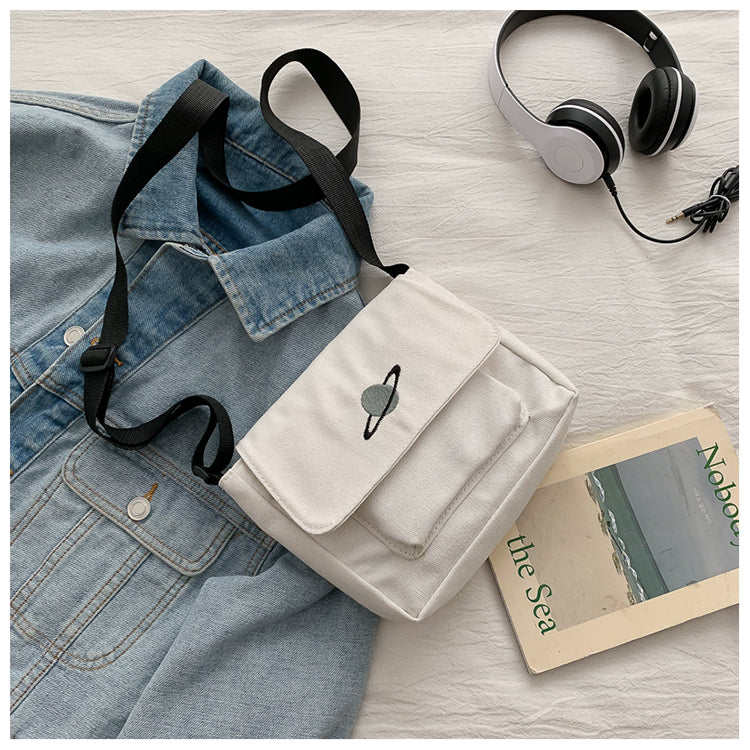 Casual Collage Student Messenger Bag Women Small Bag Canvas Shoulder Bag For Women Print Crossbody Bags Bolsas Sac - Tasawoq