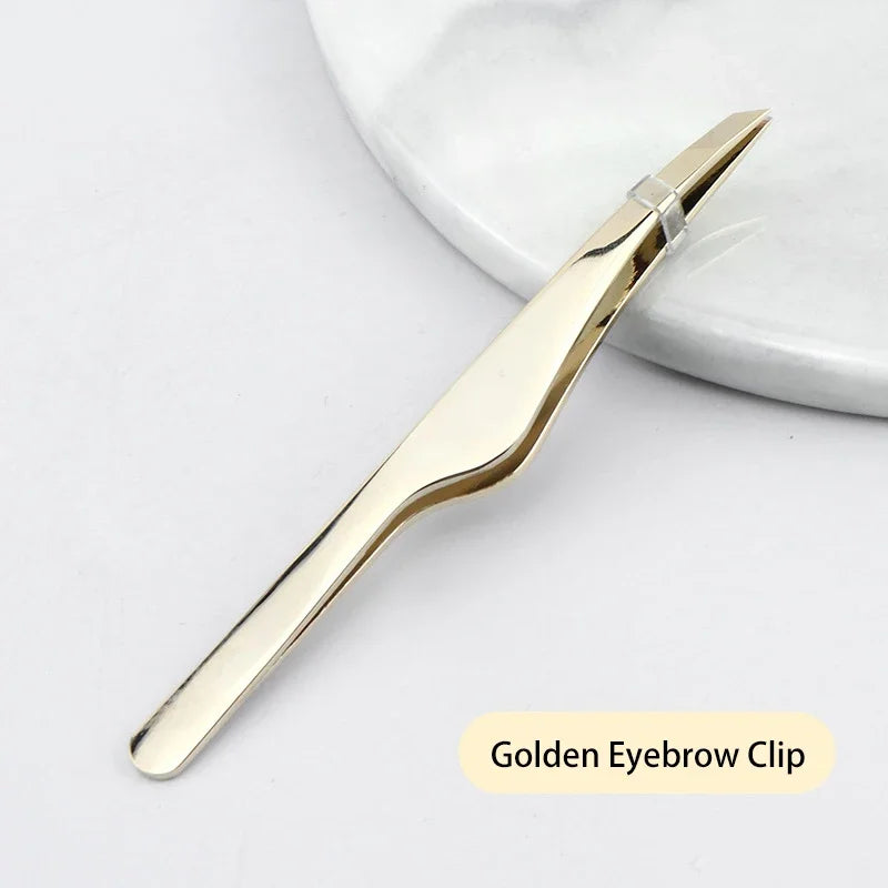 Hair Removal Tweezers Stainless Steel Eyebrow Tweezers Slant Tip Point Tip Flat Tip Rose Gold Silver Black Cosmetic Makeup Tools - Tasawoq