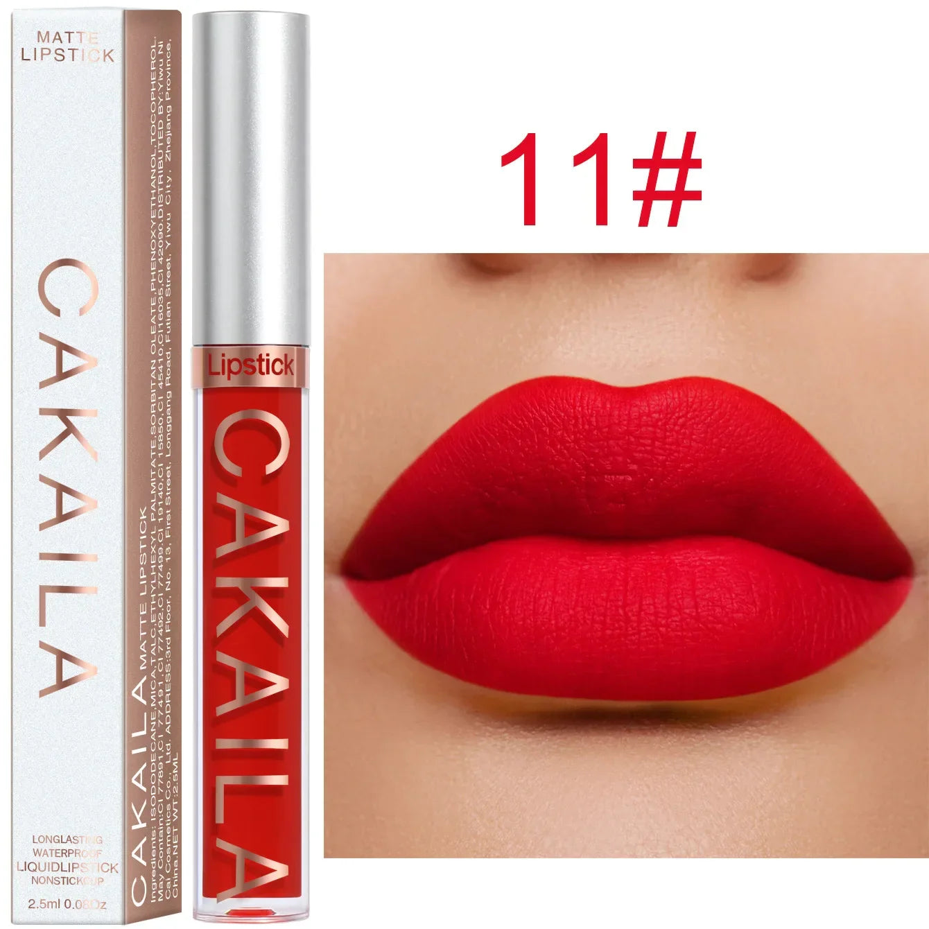 1PC Velvet Matte Lipstick Lip Gloss Light Red Liquid Lip Tint Cream Pigment Long Lasting Silky Texture Lips Women's Cosmetics - Tasawoq