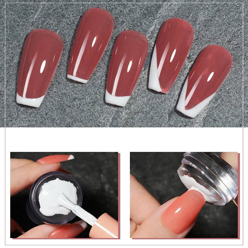 Nail Stamping Plates Pure Clear Jelly Nails Art Stamper Scraper Set Print Silicone Marshmallow Design Manicure Accessories Tool - Tasawoq