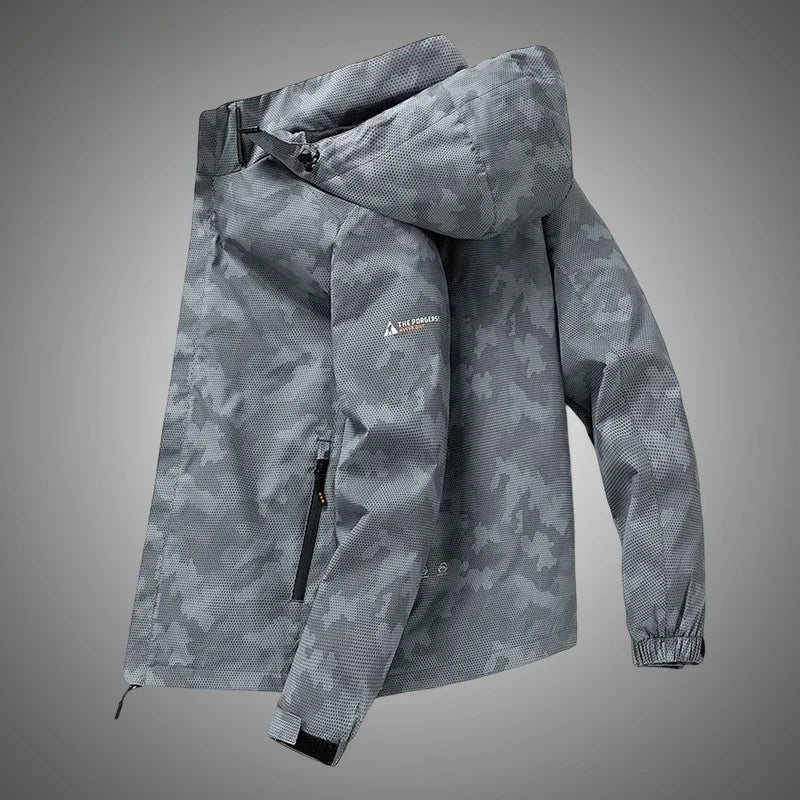 Hooded Hiking Jacket Men Outdoor Bomber Jackets Waterproof Windbreaker 2024 Spring Autumn Sports Casual Cargo Jackets Mens Coats - Tasawoq