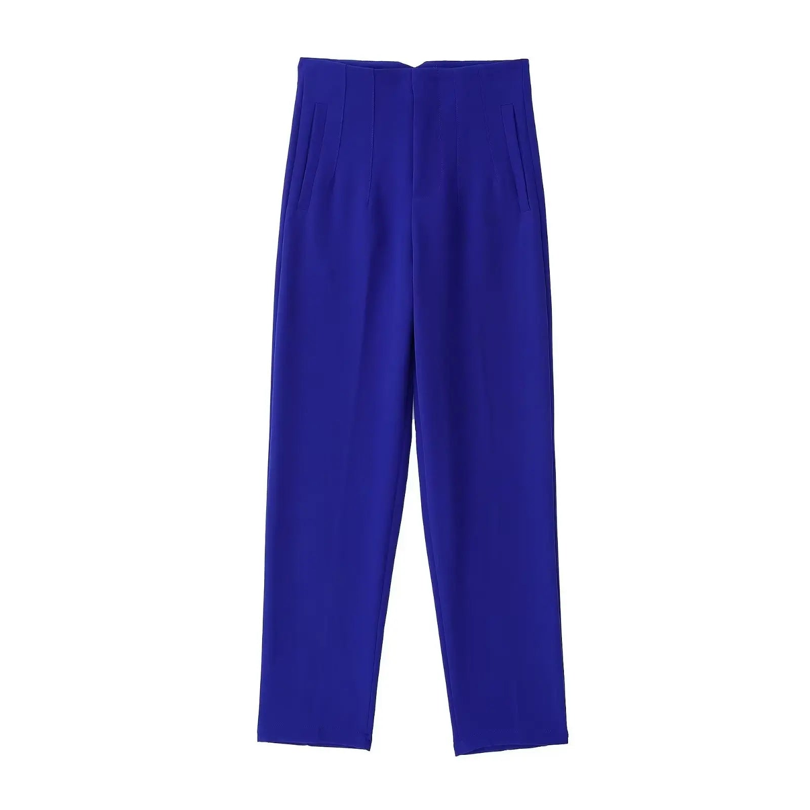 Willshela Women Fashion Straight Pants High Waist Front Zipper Trousers Vintage Full Length Female Chic Lady - Tasawoq