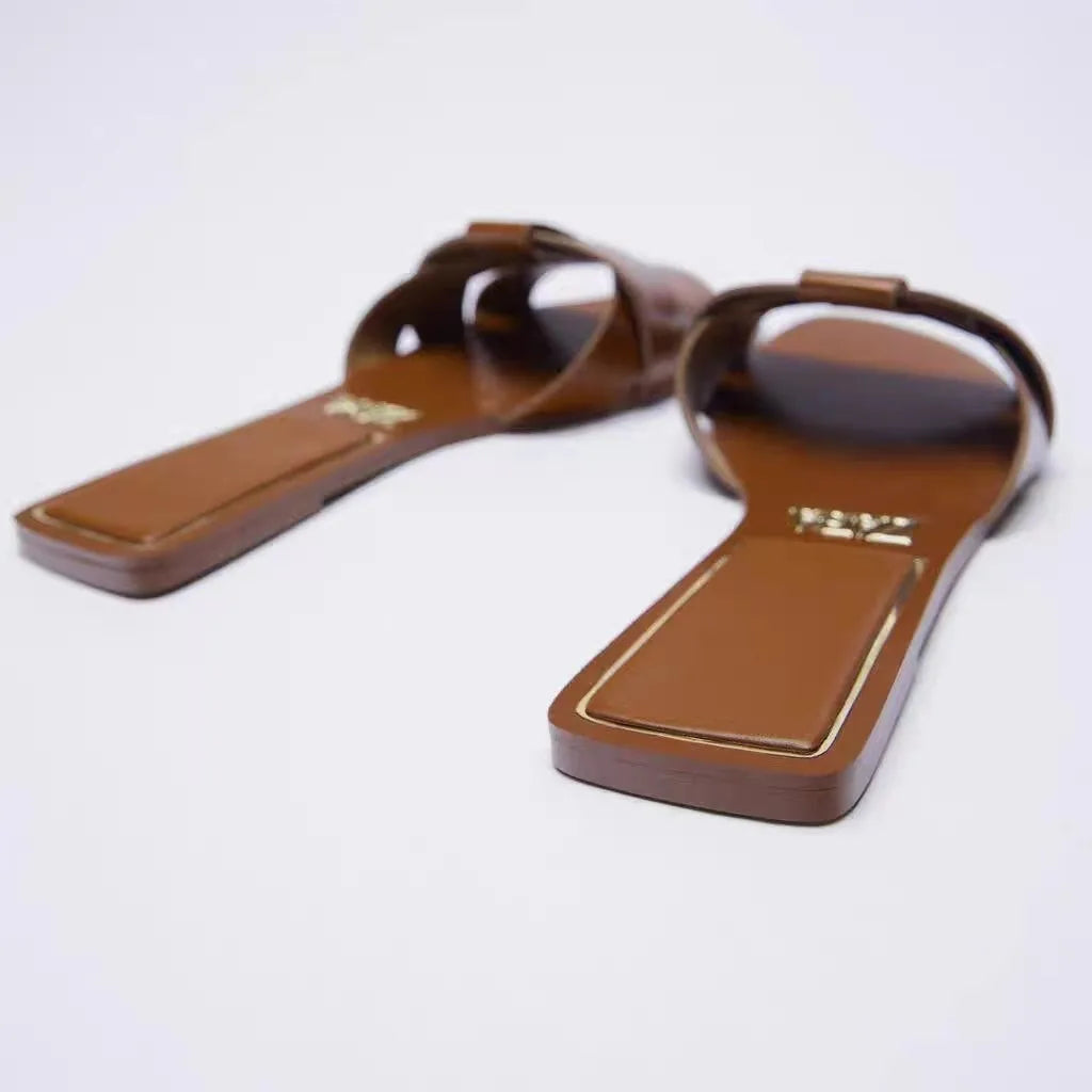 2024 New Fashion Slippers Women Sexy Flat Sandals Casual Ladies Sand Beach Slippers Elegant Fish Mouth Slippers Women - Tasawoq