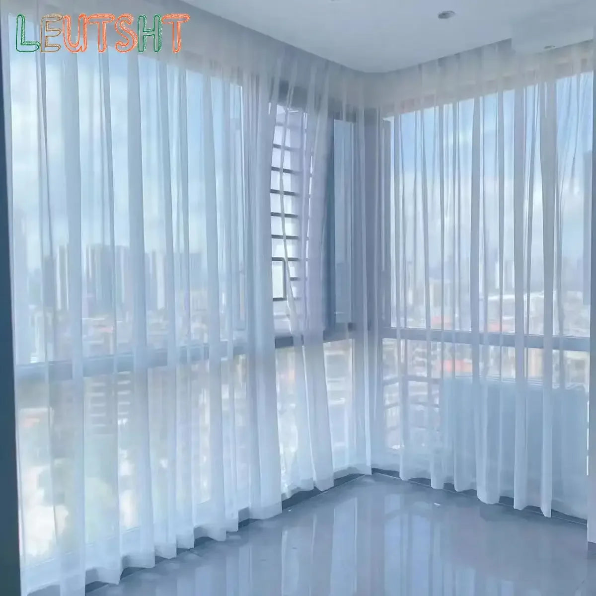 Custom Size White Sheer Curtains For Living Room Window Transparent Tulle Curtain Wedding Drapes Home Decor - Tasawoq