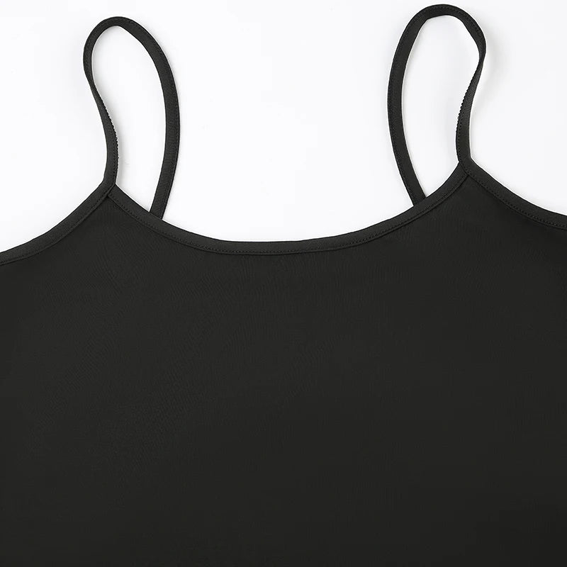 CIBBAR Basic Solid Camis Summer Casual Sleeveless Spaghetti Strap Top Women Harajuku All-match Cropped Tops y2k Vintage Clothing - Tasawoq