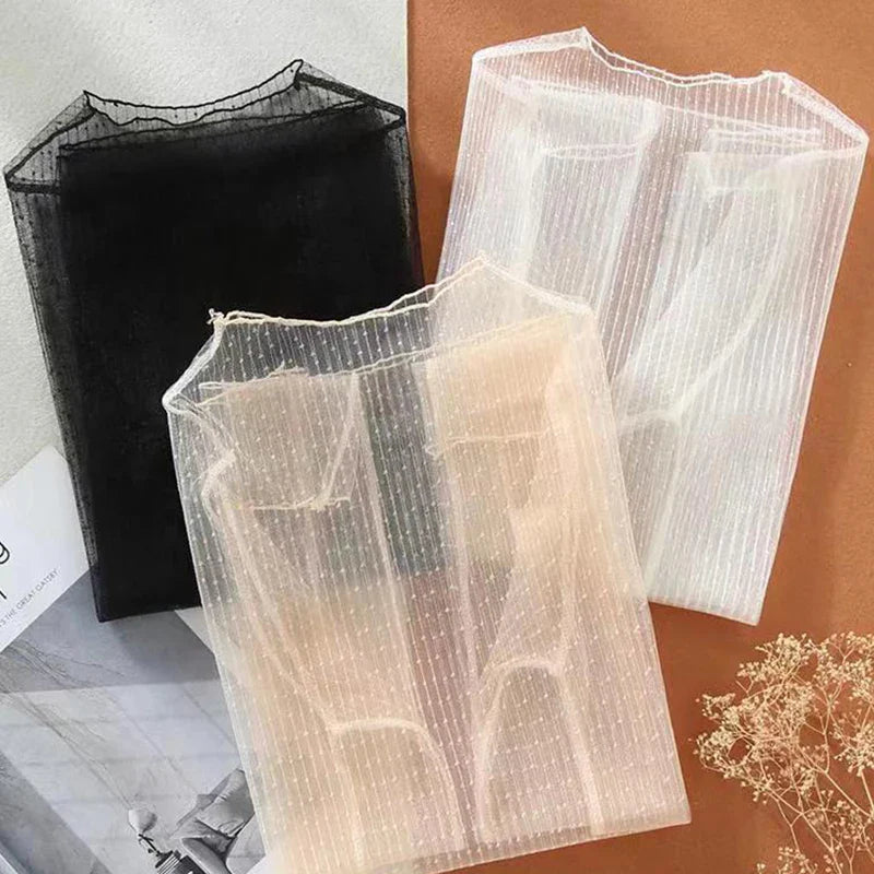 Sexy Women Mesh T-Shirts See-Through Perspective Tshirt Sunscreen Tops Long Sleeve Bottoming Shirts Club Party Black Tee Shirts - Tasawoq