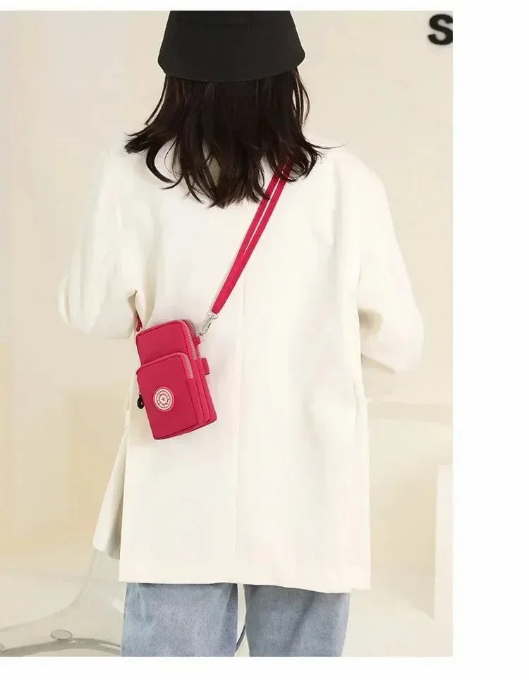 Portable Shoulder Bags Nylon Waterproof Women Mobile Phone Bags Mini Female Messenger Purse Lady Wallet Female CrossBody Bag - Tasawoq