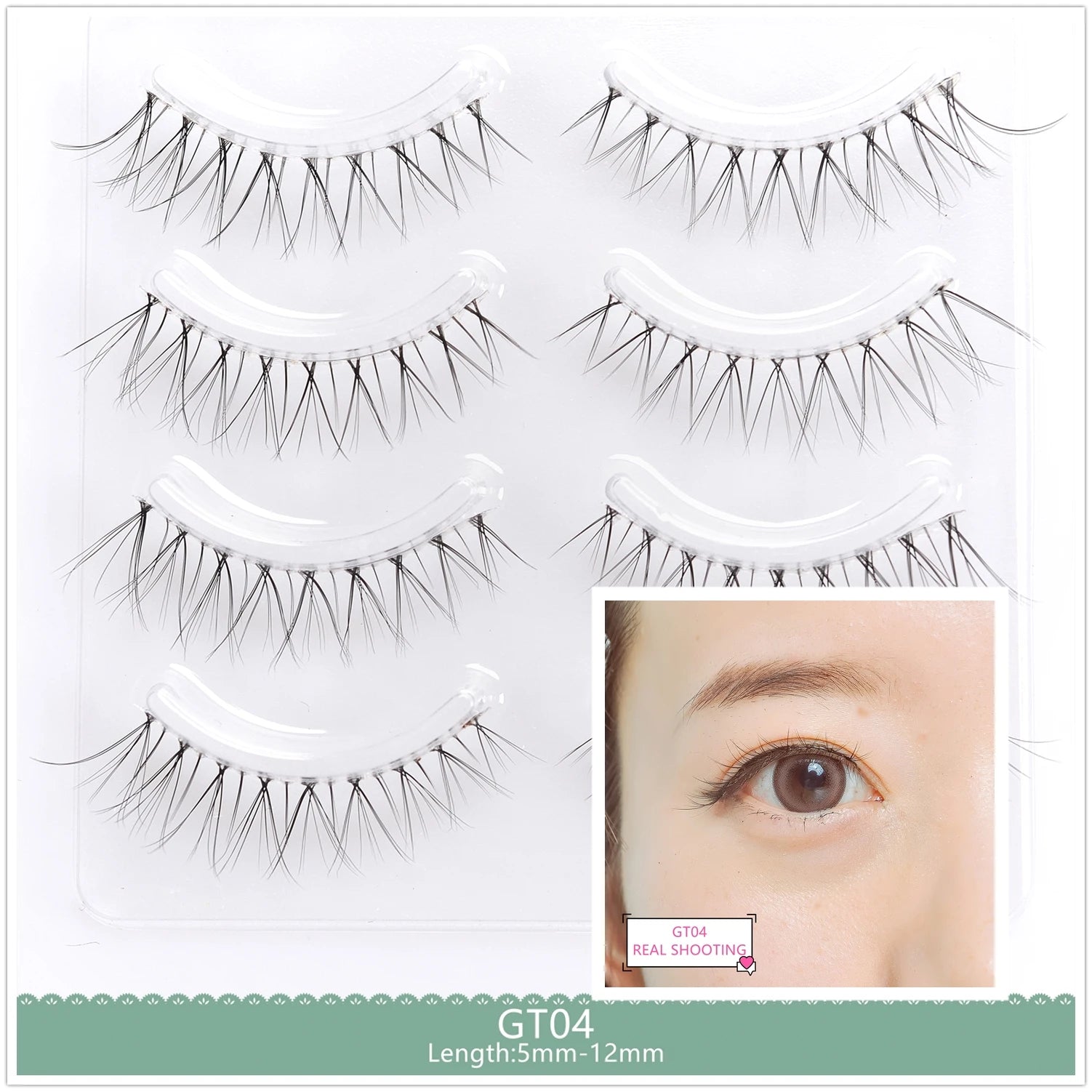 4pairs Natural False Eyelashes Thin Band Hand Made Short Lighter Eyelash Cosplay Korean Fashion Wispy Extension Makeup Tools - Tasawoq